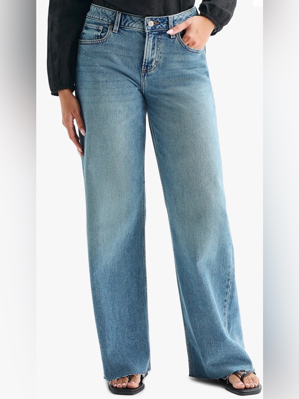 Lucky Brand Women's The Baggy Wide-Leg Jeans size 8/29 regular